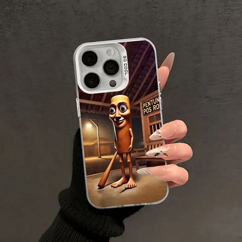 Casing Silkon TPU tung tung sahur untuk iPhone 13/15 pro max 14/Xsmax/R dengan 12/11 Film Lensa Bawaan - romantis dan indah - Ponsel B Silikon Case
