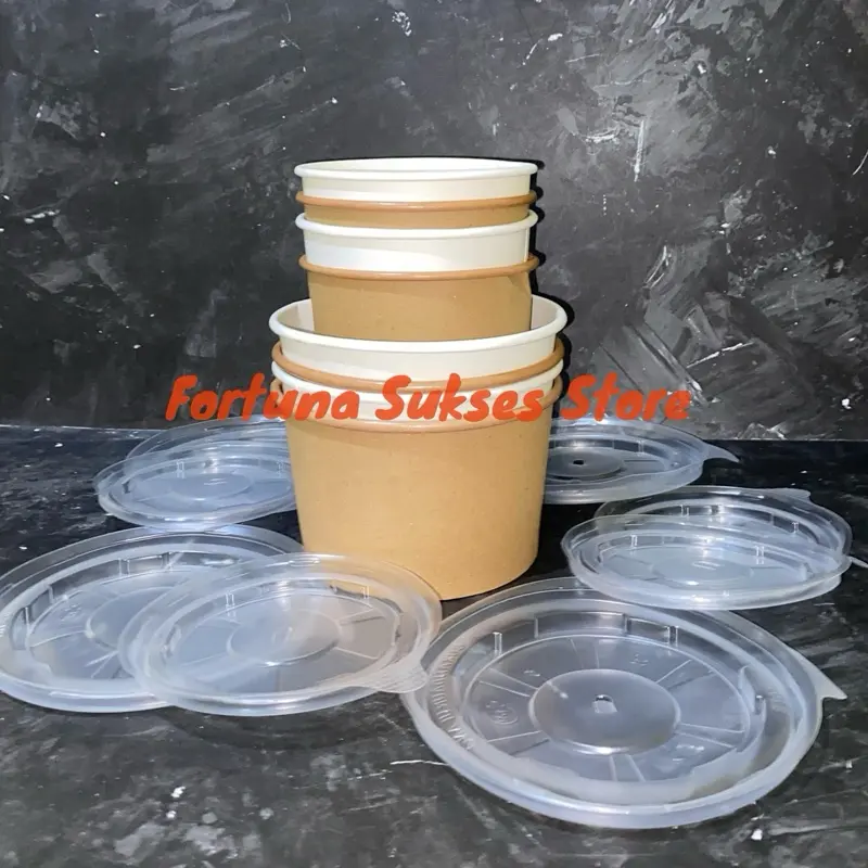 ISI 25pcs - Paper Bowl Craft 360ml 500ml 650ml 800ml - Paper Bowl Putih 360ml 500ml 650ml 800ml - Paper Bowl Polos - Paper Bowl Putih 2