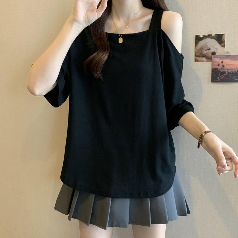 Atasan Wanita Dewasa Import Polosan Tali 1 Off Shoulder Kekinian Korean Style 6