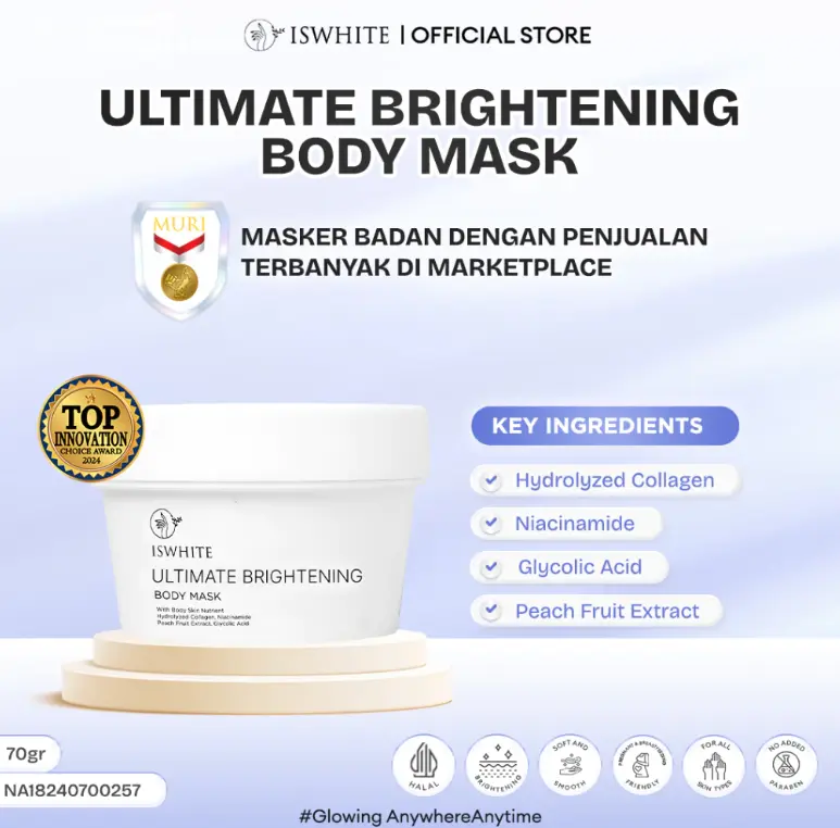 [FREE GIFT] Bundling Special Iswhite Skincare | Body Mask 70 Gram | Guasha 2