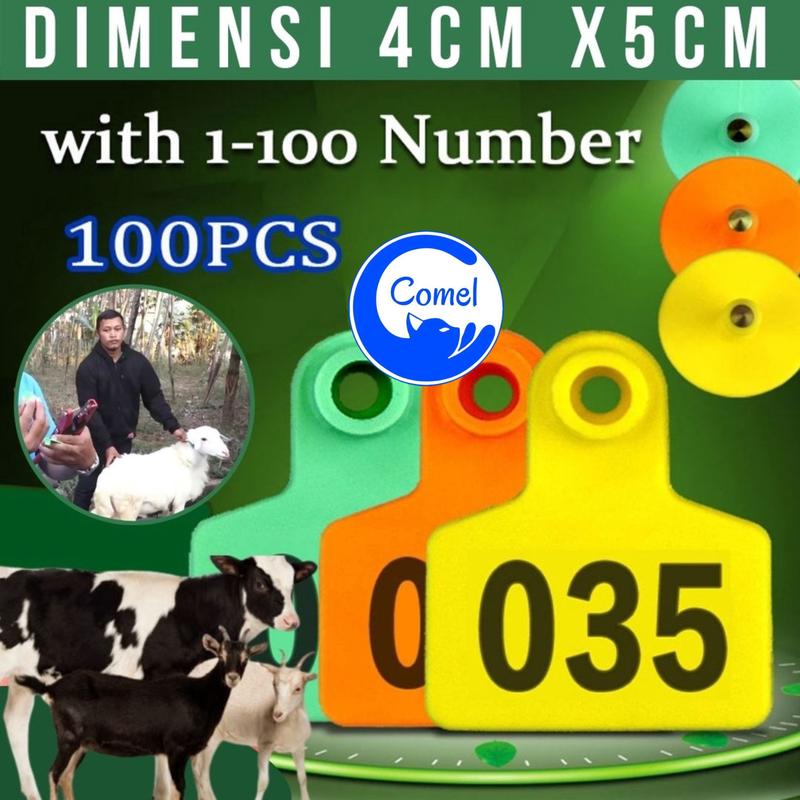 Eartag 5x4cm Blank Sapi Domba Kambing Neck Tag Kalung Ternak, Ear Tag Anting Ternak COMEL PETSHOP 1
