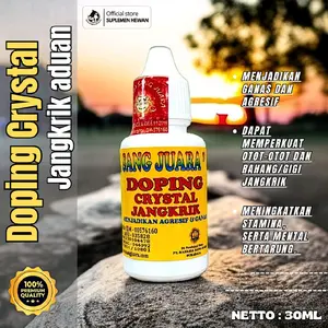 Doping Crystal Jangkrik Aduan Tambah Ganas dan Agresif 30ml - Mampu Meningkatkan Stamina serta mental bertarung