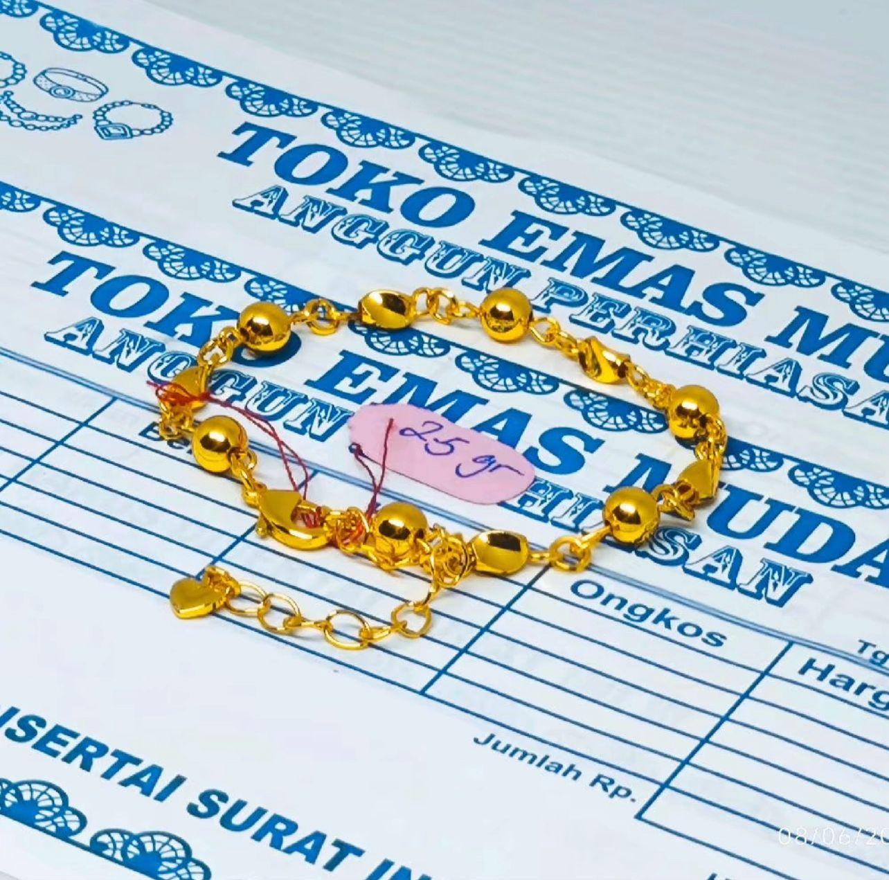 COD GELANG TANGAN BRACELETS MOTIF BOLA PREMIUM PERHIASAN WANITA BERLAPIS EMAS MUDA MEWAH ELAGAN