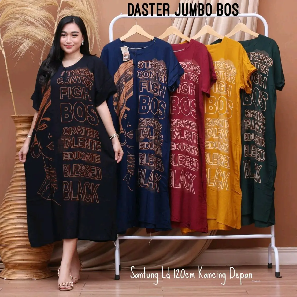 daster jumbo | daster mama muda | mama hamil | mama menyusui bahan rayon | lingkar dada 125 cm
