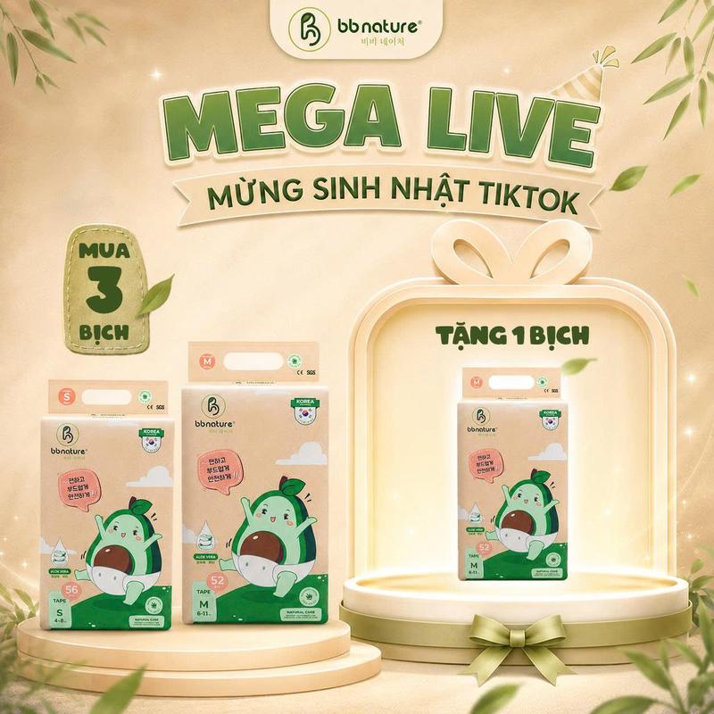 MUA 3 BỊCH TẶNG 1 BỊCH BỈM BB NATURE CLASSIC tã/bỉm dán/bỉm quần mềm mịn thấm…