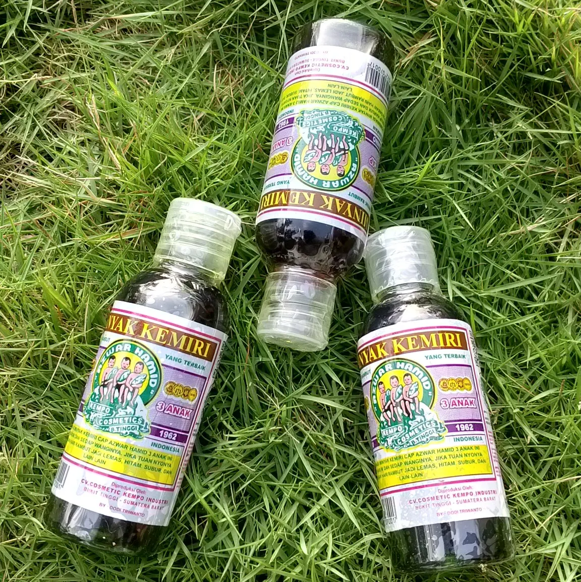 3 Pcs Minyak Kemiri Bakar Cap 3 Anak 60 ml