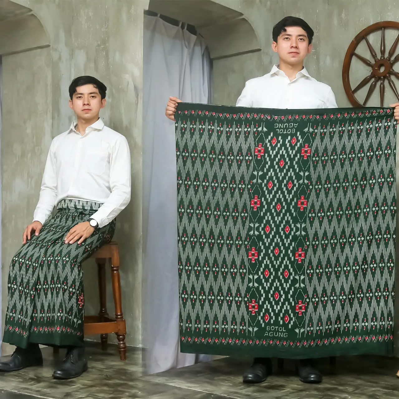 SARUNG GOYOR BOTOL AGUNG FASHION MUSLIM PRIA Putih Biru Coklat bhs Rayon Transparent sarung  anak 9–12 katun
