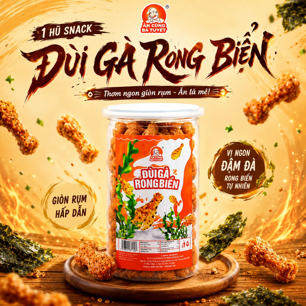 Snack ĐÙI GÀ RONG BIỂN - Tặng 1 phần quà ngẫu nhiên - Ăn Vặt - Ăn Cùng Bà Tuyết M18