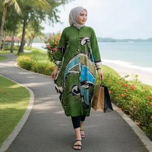 SHEENAZ BATIK HOME DRESS WANITA DEWASA KEKINIAN DASTER WANITA BAHAN RAYON JUMBO TERBARU Motif Busui Bumil Panjang Tidur Katun