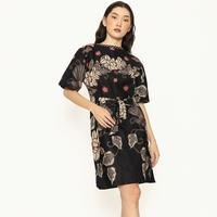 Gambar Batik Etniq Craft Ambika Midi Dress Batik Set Masker-Black - L dari Batik Etniq Craft Kota Bekasi 4 Tokopedia