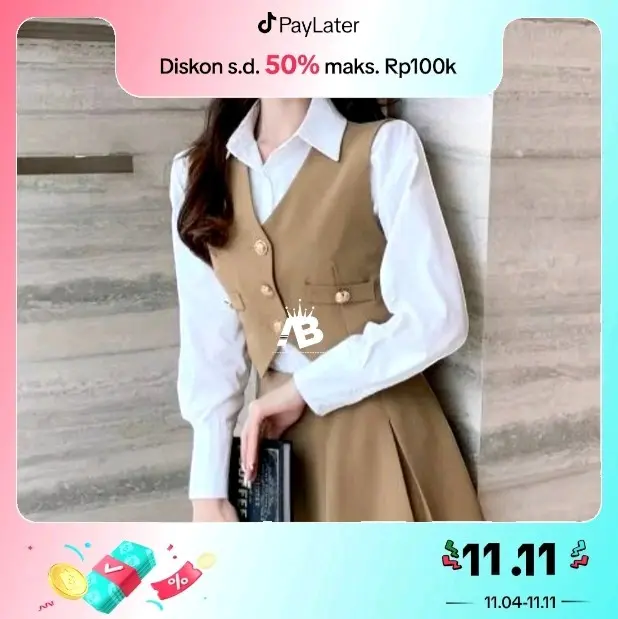 Vest Karren Drill Wanita Korean Style Tank Bahan Amerikan Drill Ukuran Standar Jumbo Atasan Rompi Hitam Pendek Top Crop - Panjang Kamisol
