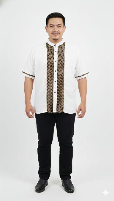 Big Size Jumbo Baju Koko Pria Muslim Dewasa Lengan Pendek Baju Koko Batik Kobata Terbaru