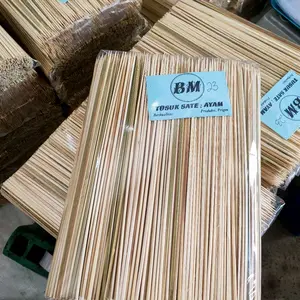 Tusuk Sate Ayam . isi 1 Kg .Runcing Halus Bulat Produk Prima Bambu