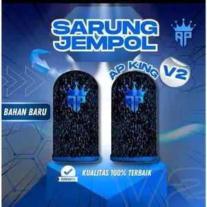 AP King V2 Sarung Jempol Premium Biru Logo Reflective Responsif Untuk Game Free Fire Gaming Bahan Baru Kualitas baik