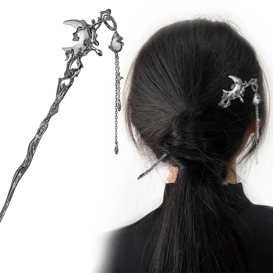 Retro New Chinese Moon tassel Hairpin with High Grade and Ancient Style Hairpin