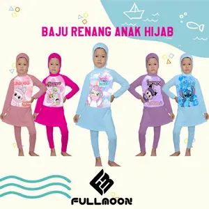 FULLMOON BAJU RENANG HIJAB MUSLIM ANAK LUCU MOTIF KARAKTER