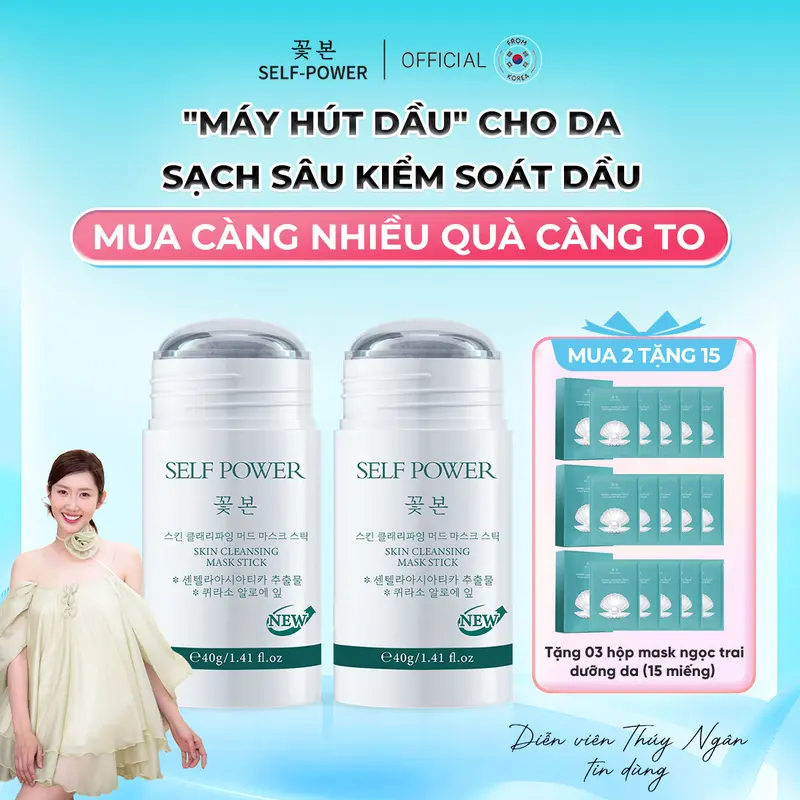 Thanh Lăn Mặt Nạ Đất Sét Tía Tô SELF POWER 40g Hỗ Trợ Làm Sạch Da, Làm Đẹp Da, Dưỡng Ẩm Da - Mặt Nạ Bùn Đắp Mặt Tía Tô Giúp Sạch Dầu Chăm Sóc Da Dầu Mụn, Dưỡng Da Mặt - Nữ (Women) Skincare