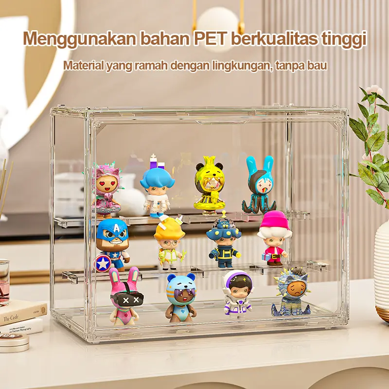 Action Figure Box Display BoxFull Acrylic Pop Mart Blind Box Toy Mainan Penyimpanan kotak  penyimpanan box  30×30×30cm tepak  sepatu buku ruang kerja blen  box labubu box  kotak  penyimpanan rok 20 batang kotak  penyimpanan charger hp kotak  sepatu 6