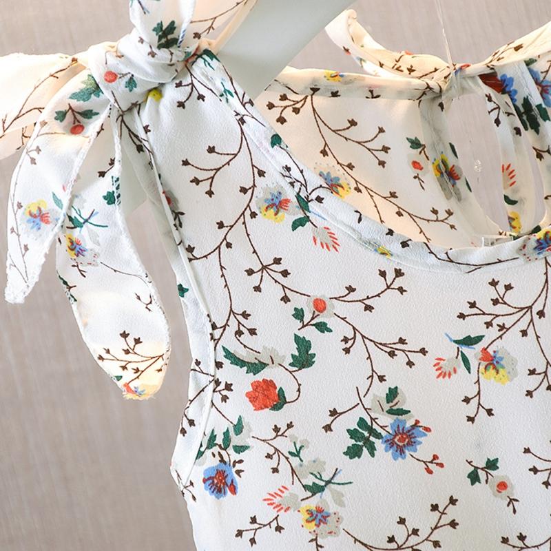 Product Introduction of Summer Casual Baby Girls Floral Pattern Strap Dress Cotton Kids Toddler Sleeveless Pageant Sundress 8