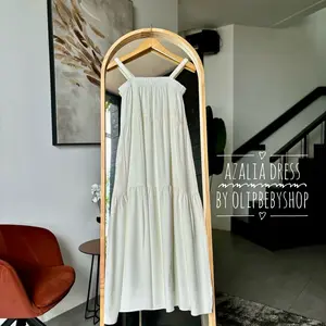 Azalia Dress Rayon Twill Midi Tebal Tanpa lengan