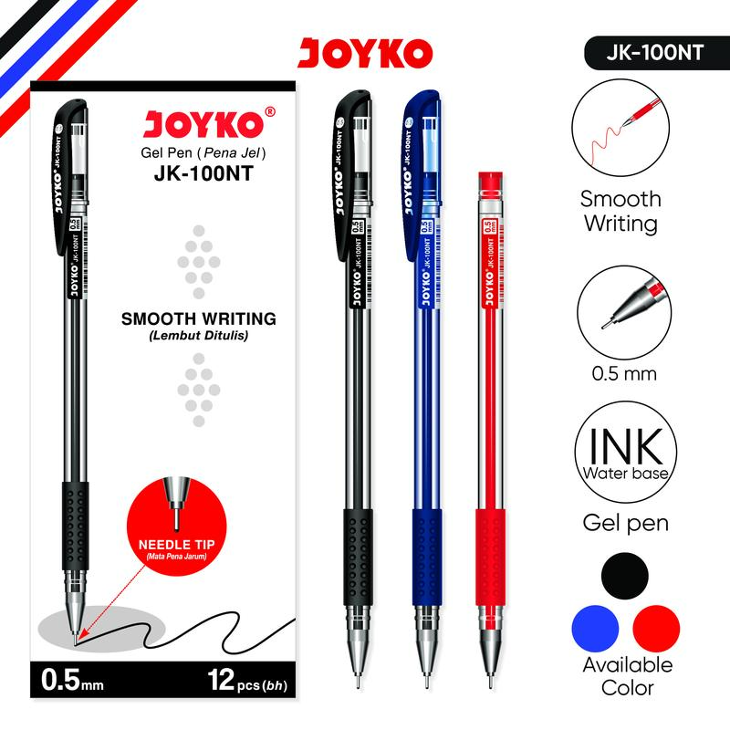 JOYKO Pulpen Gel 1 Pack JK-100NT 0.5mm Isi 12 Pcs 0