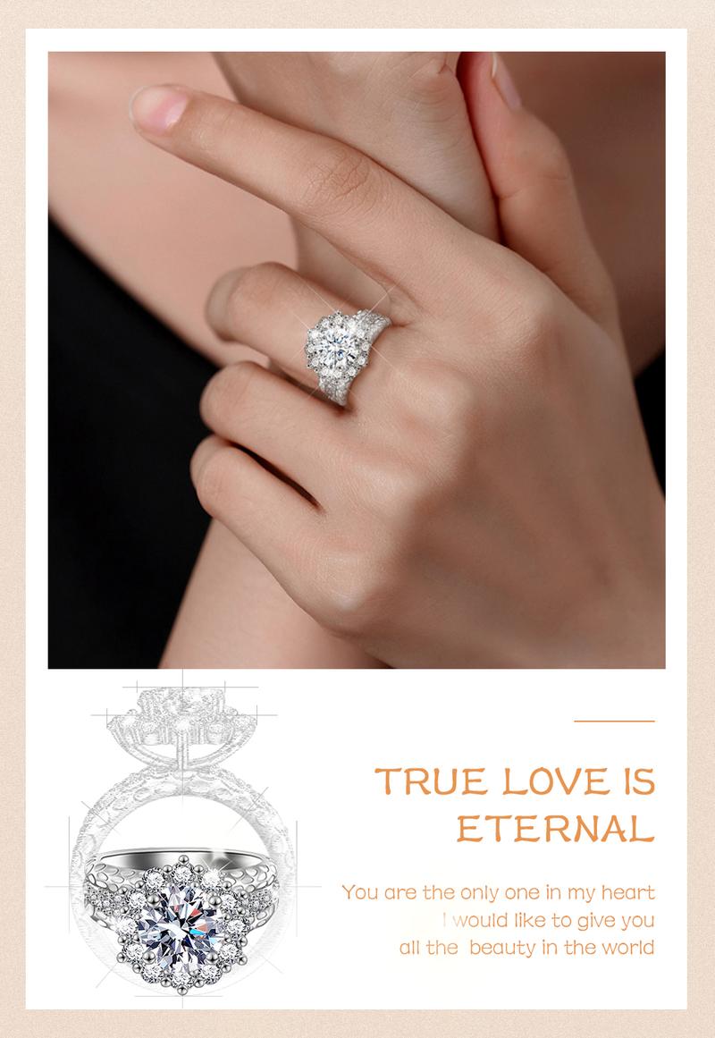 Product Introduction of 【003Harga telah dibanting, segera di CO】Chard Wake Cincin Wanita Berlian Perhiasan Tunangan Ukuran Bebas 2 Karat Cincin Cewek  CWR021 8
