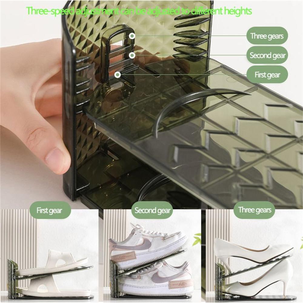 Organizer Sepatu 2 Susun Plastik Shoes Organizer Susun Adjustable Shoe Stacker | Simple Shoe Rack Organizer Plastic Space Saving Double Layer Adjustable Shoe Stand