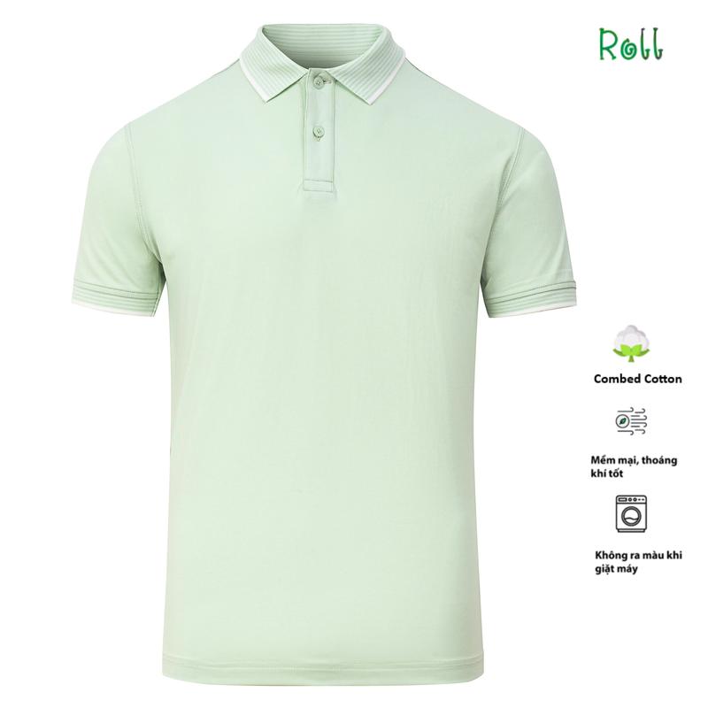 Áo Polo Nam Roll Màu Xanh Pastel Vải Cotton Supima Mềm Mại Lành Tính Không Bai Xù Form Chuẩn Dễ Mặc Trẻ Trung Menswear Ngắn Tay Có Cổ Shirt Size S-3XL