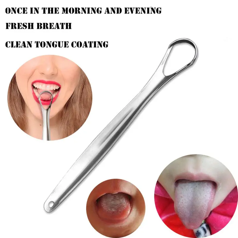 PEMBERSIH LIDAH TONGUE ORAL SCRAPER CLEANER STAINLESS STEEL L013 SILVER 6