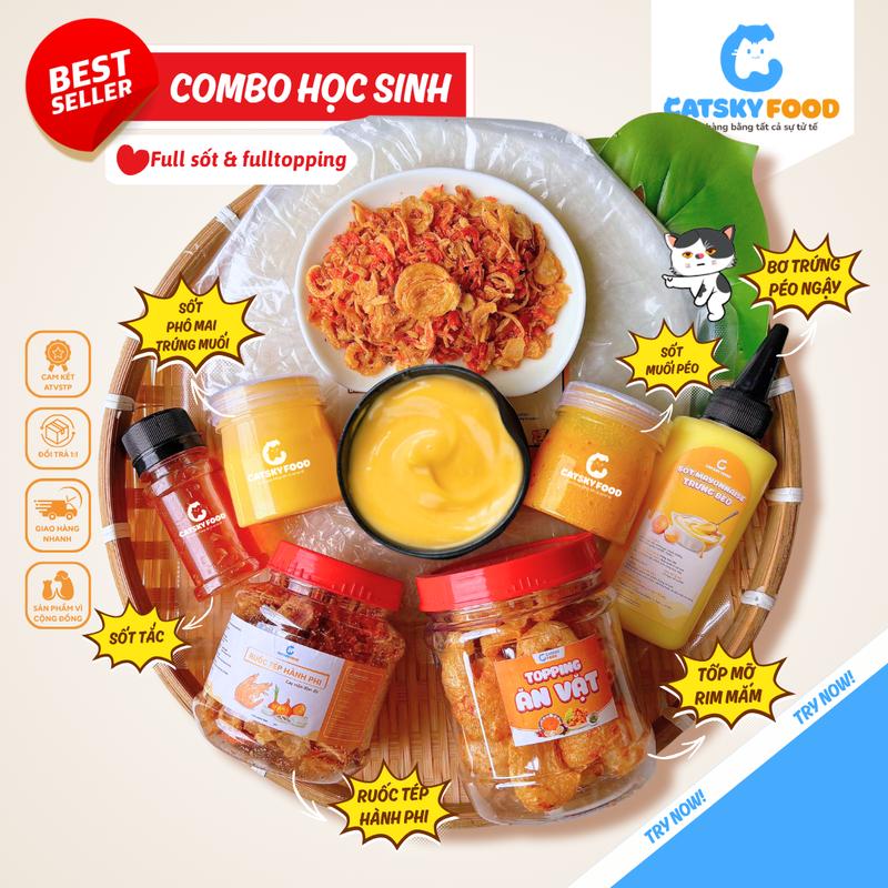   Deal Live  Combo Học Sinh - Bánh tráng phới sương Ruốc tép khô hành phi hương vị đậm đà bơ trứng  đồ ăn vặt snack Food 