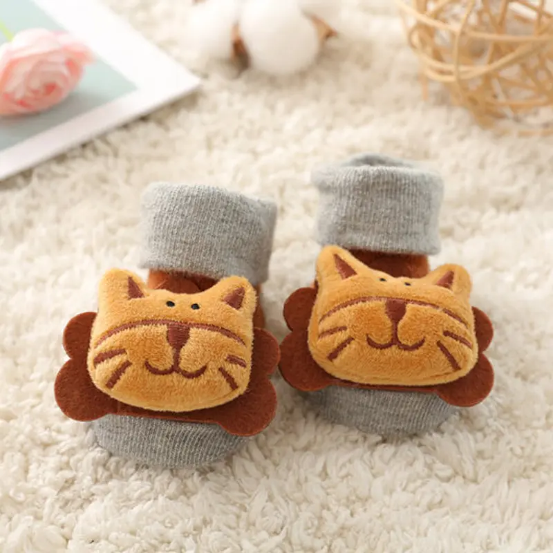 Vớ Chống Trượt Bằng Cotton Cho Trẻ Sơ Sinh, Thiết Kế Hình Động Vật Hoạt Hình Dễ Thương, Thích Hợp Cho Mùa Đông, Vớ Ấm Cho Trẻ Sơ Sinh, Bé Trai Và Bé Gái, Khủng Long, Hổ, Trẻ Mới Biết Đi, Làm Bằng Vải Terry 7