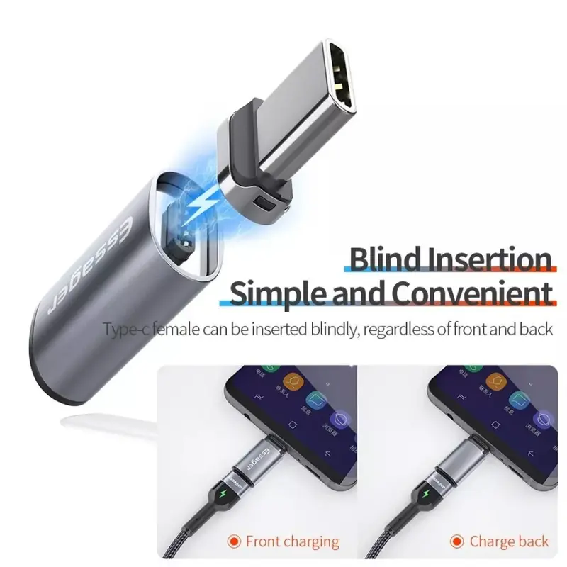 Essager Mini Magnetic Adaptor USB C 3in1 Micro Type C Lightning iPhone Adapter Converter 2.4A QC3.0 Charging Data 2