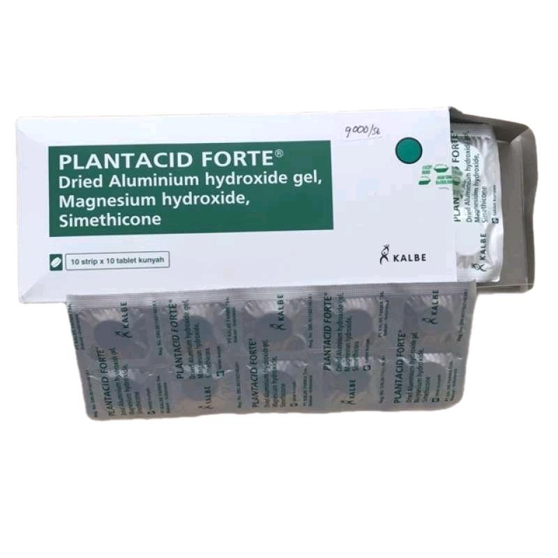 PLANTACID FORTE Tablet Kunyah Dried Aluminium Hydroxide Gel Magnesium Hydroxide Simethicone 10 Strip x 10 Tablet