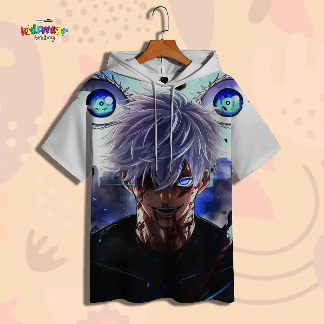 Kaos Hoodie Anak Anime JJK Jujutsu Kaisen Baju Anak Anime JJK Jujutsu Kaisen 3D Printing Untuk Umur 1-12 Tahun P G5