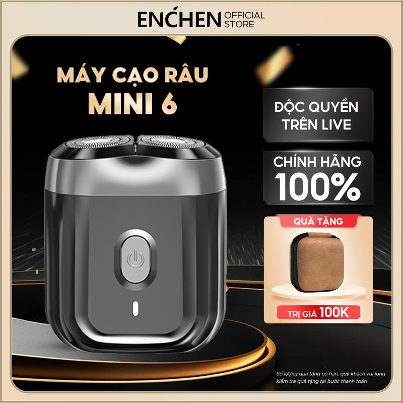 [ Độc Quyền Trên Live ] Máy cạo râu Enchen Mini 6 - lưỡi dao kép siêu mỏng - chống nước IPX7 cạo khô & ướt - pin sử dụng đến 2 tháng - BH 6 tháng