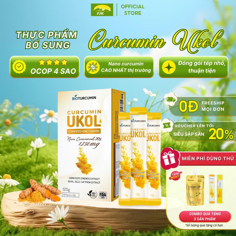 Nghệ Nano Curcumin Ukol Bioturcumin Giảm Nhanh Triệu Chứng Đau Dạ Dày Hộp 10 Gói