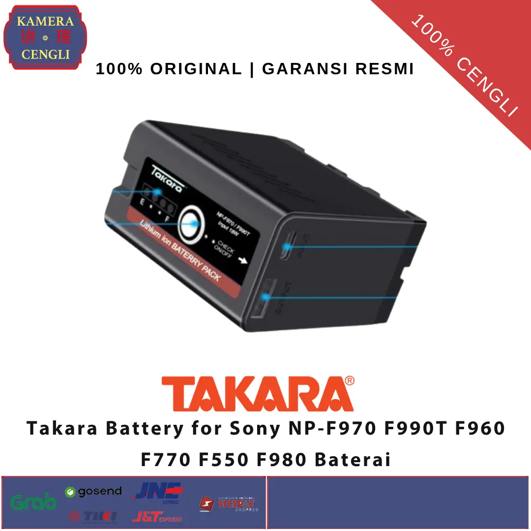 Takara Battery for Sony NP-F970 F990T F960 F770 F550 F980 Baterai