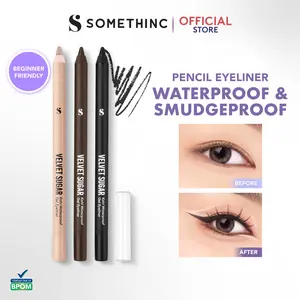 SOMETHINC Velvet Sugar Kohl Waterproof Gel Eyeliner - Eyeliner Pensil Warna Hitam & Gold Mudah Digunakan Pemula   Tahan Air & Tidak Luntur