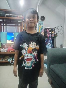 Product Review of Kaos Cewek Cowok Keluarga Ayah Anak Ibu Emon Collection Bahan Katun Lengan Pendek combed baju T-shirt Dewasa Merah Top Wanita Panjang Distro from a**t 0