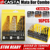 Gambar CASTA Paket Mata Bor 16Pcs Serbaguna untuk Bor Listrik dan Bor Tangan, Material Kayu Besi Tembok Beton Plastik, HSS Titanium Spiral Twist Drill, Mata Bor Beton, Mata Bor Kayu 3 Titik, Rapi dalam Kotak Organizer Alat Bengkel Rumah - Seperti pada gambar dari CASTA Tools Kab. Tangerang 1 Tokopedia