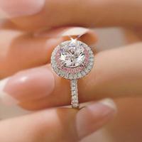 Gambar EAR PARTNER-Cincin moissanite berbentuk bulat sederhana untuk wanita, terbuat dari perak murni dengan lapisan berkilau, dihiasi berlian empat penjuru dengan warna pink yang memukau, cincin tunangan.  " - Silver dari EAR PARTNER Kota Administrasi Jakarta Utara 1 Tokopedia