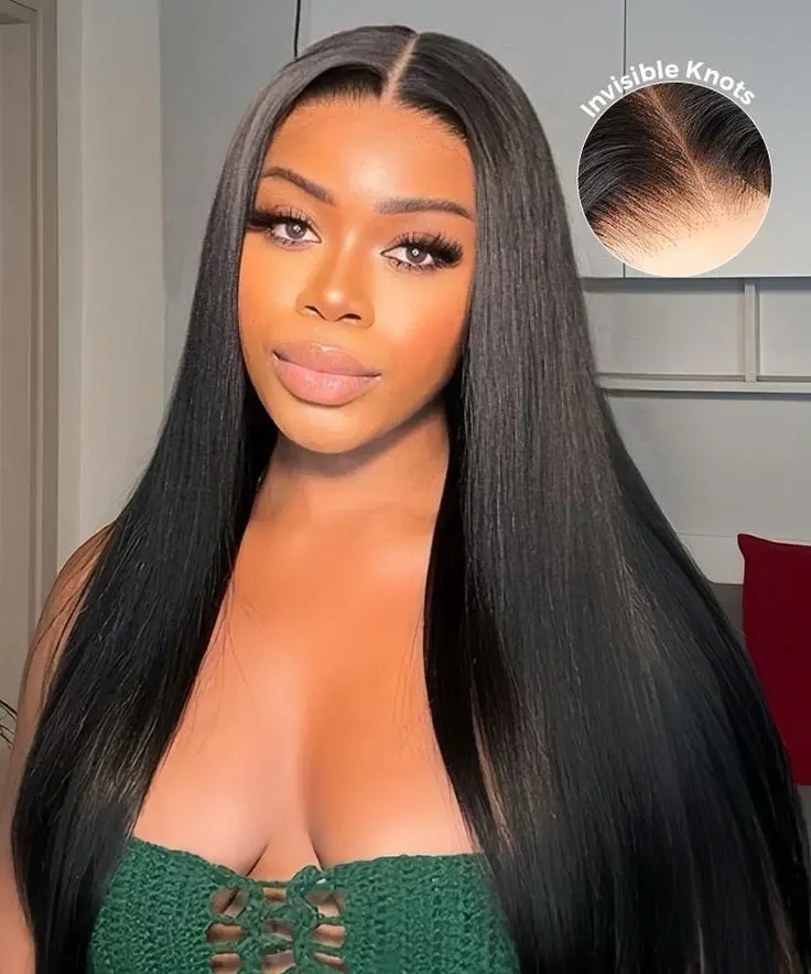 Wear And Go Glueless Wig Human Hair Pre Cut Wigs For Black Women Bone Straight Human Hair Wigs Glueless 150% Density Brazilian Hair 4x4 Pre Plucked Lace Front Wigs 24 Inch
