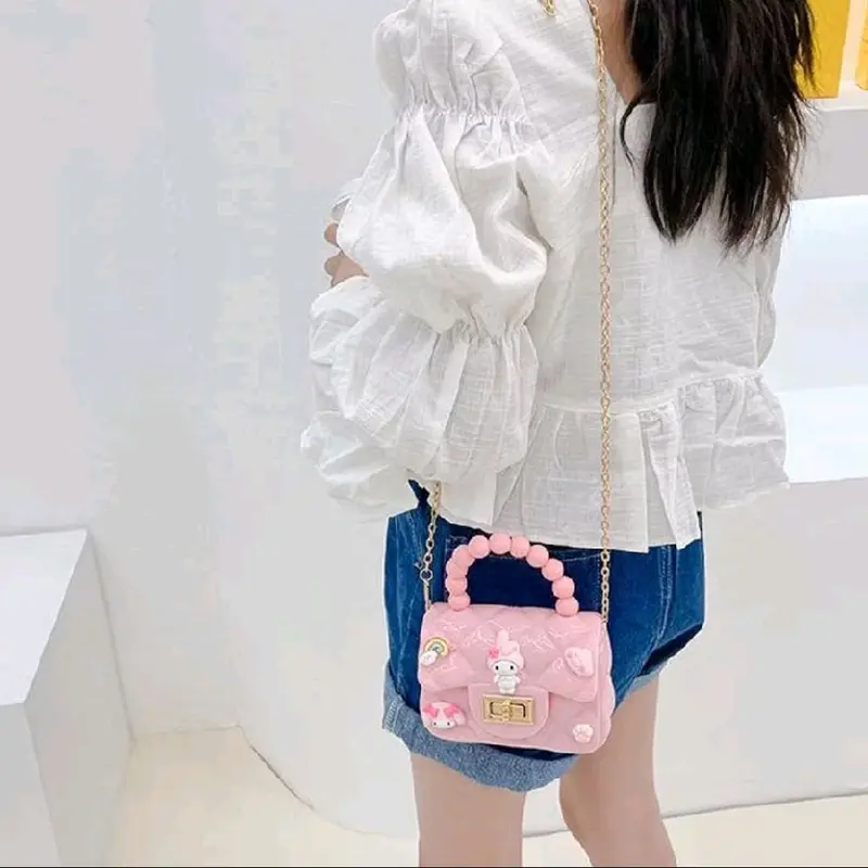 ( Cek Warna Chat Dulu ) Slingbag Mini Jelly Glossy Karakter Sling Bag Rantai Tas Selempang Jinjing Anak ( Tidak Request Dikirim Random ) 5