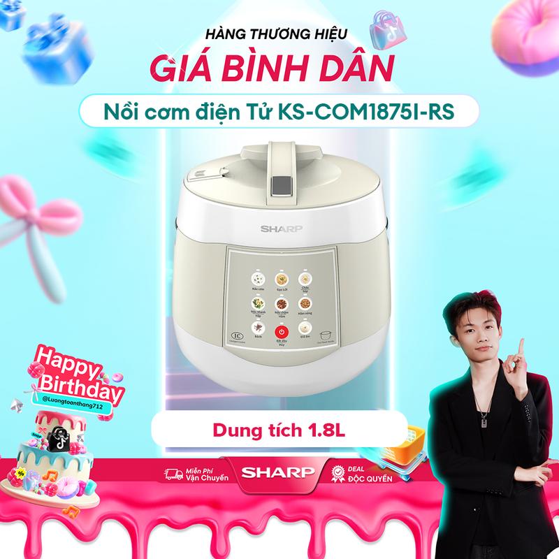 LTT Nồi cơm điện tử Sharp KS-COM1875I-RS 1.8L 11 Chức năng nấu - Bảo hành 12 tháng
