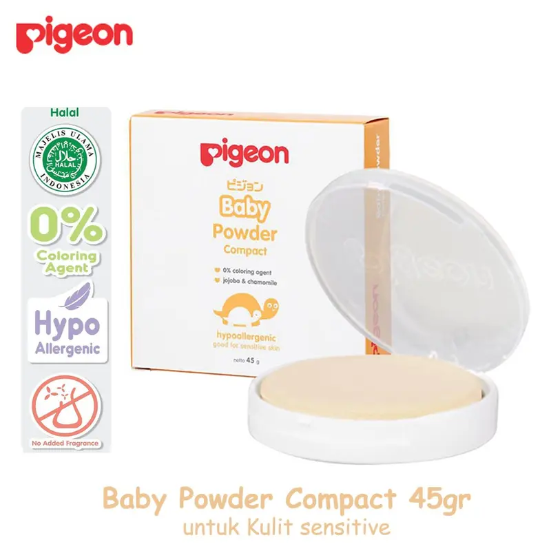 Pigeon Compact Baby Powder 45gr Bedak Padat Bayi Untuk Kulit Sensitif | Compact Refill 0