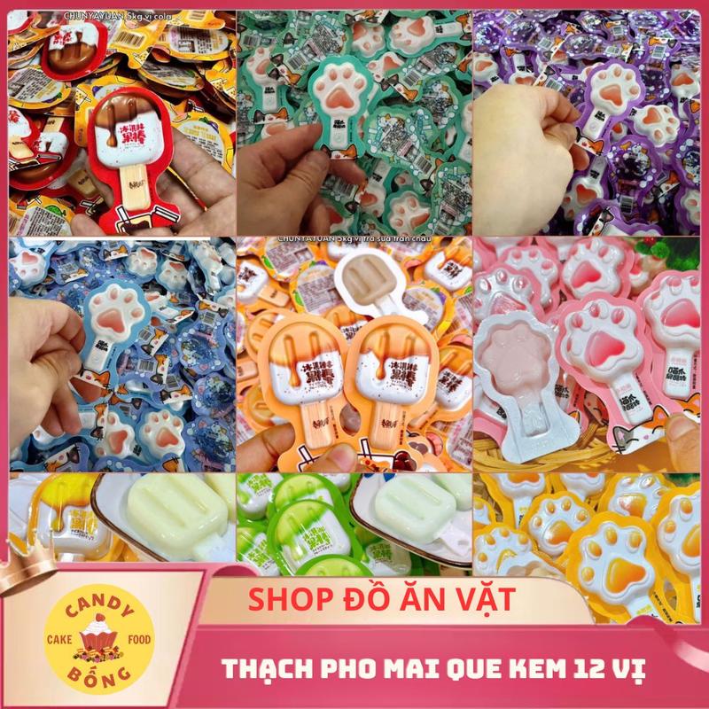 Candy Bông - Thạch Pho Mai Que Kem 12 Vị Hình Que Kem Móng Vuốt 3D Thạch Dừa Sữa Bột Phô Mai Hương Vị Tổng Hợp Giòn Mát Hấp Dẫn Cho Tiệc Ăn Vặt