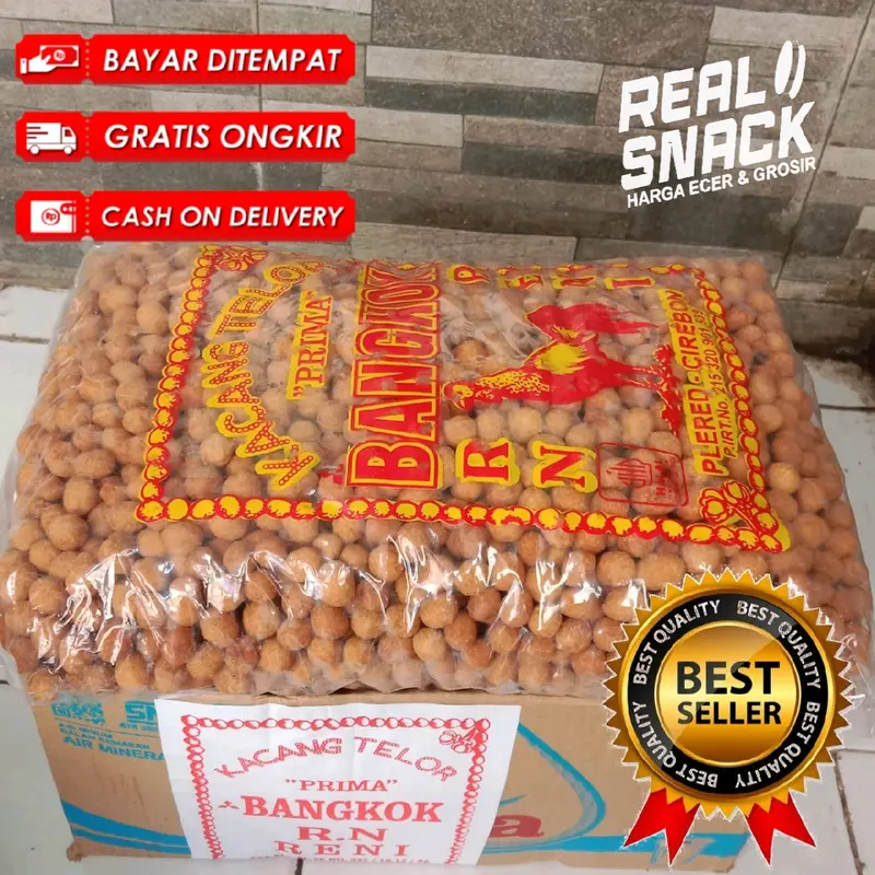 Kacang Telor Manis Rasa Enak Gurih 1KG  Cemilan Manis Kacang Atom Telur Premium 0