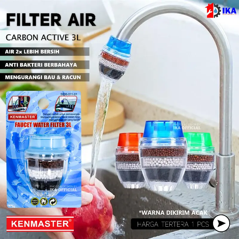 Filter Air Carbon Active 3L Original Saringan Air Kran / Kenmaster Filter Air Carbon Aktif (3L) 1 pcs - Penyaring Air SARINGAN AIR KRAN BATU SUSUN 6X PENYARING FILTER SUPER MURAH / FILTER AIR / FILTER KRAN AIR 0