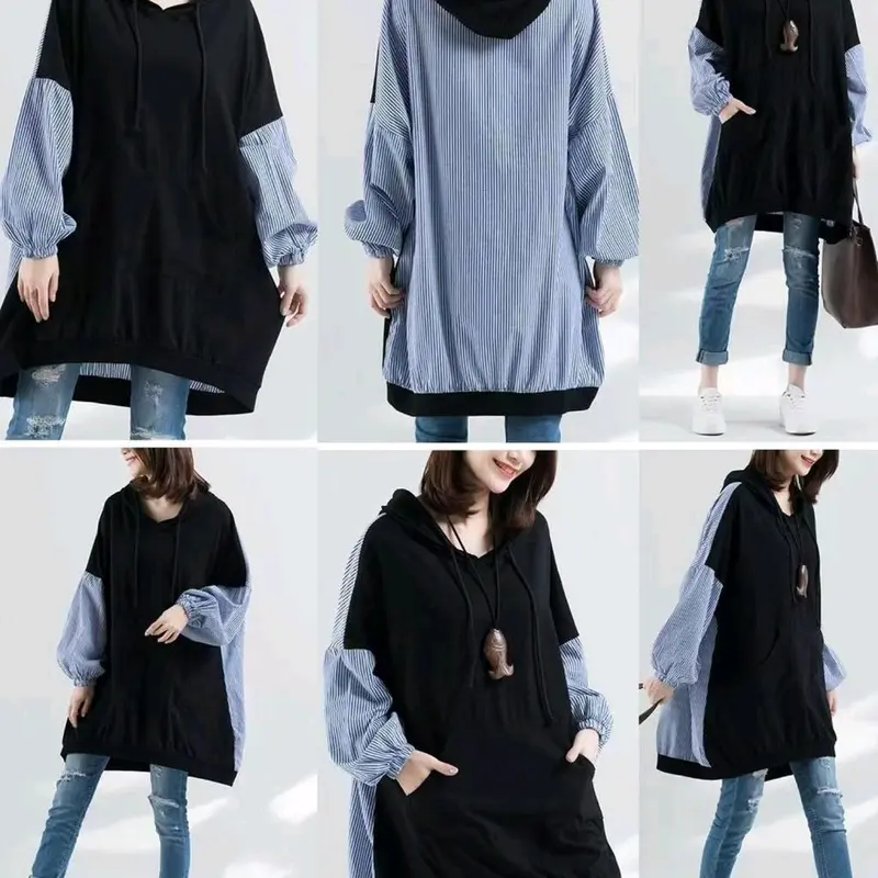 Dress Tunik  Sweater Atasan Wanita Hoodie Panjang Premium 2
