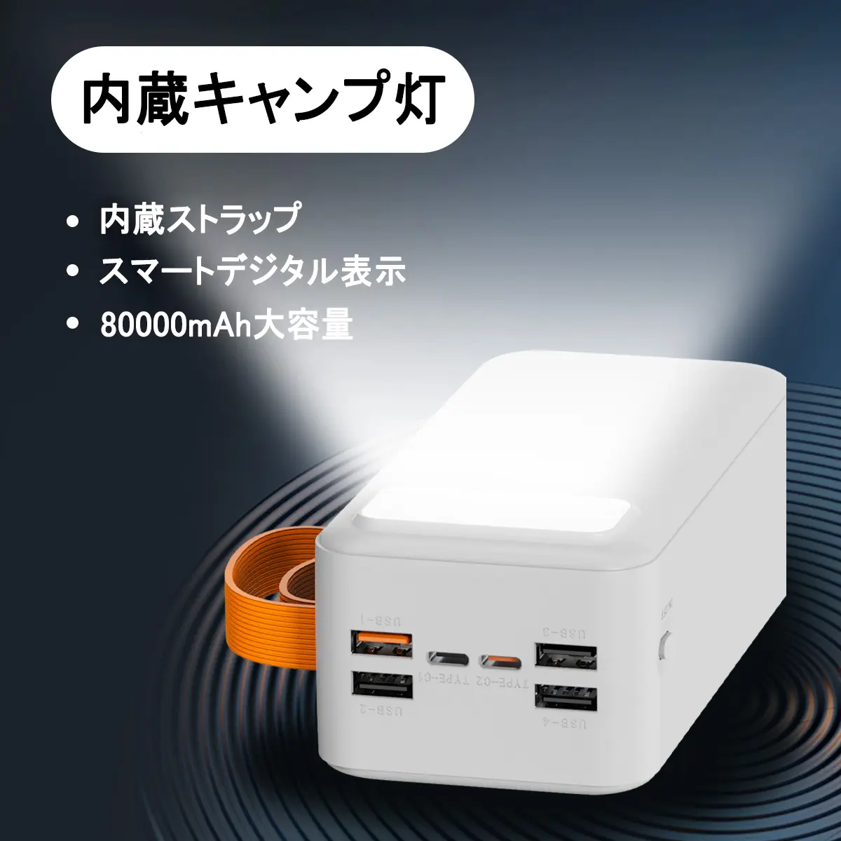モバイルバッテリ 80000mAh 大容量 22.5W 急速充電 超薄型 防災電源 5